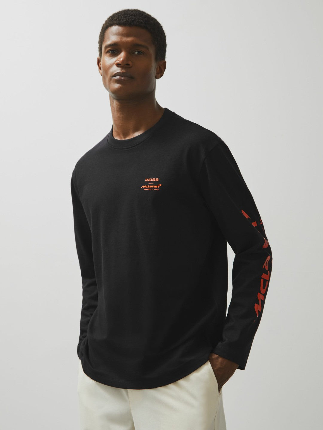 Unisex Fit McLaren F1 Team Tyre-Print T-Shirt Black | Men