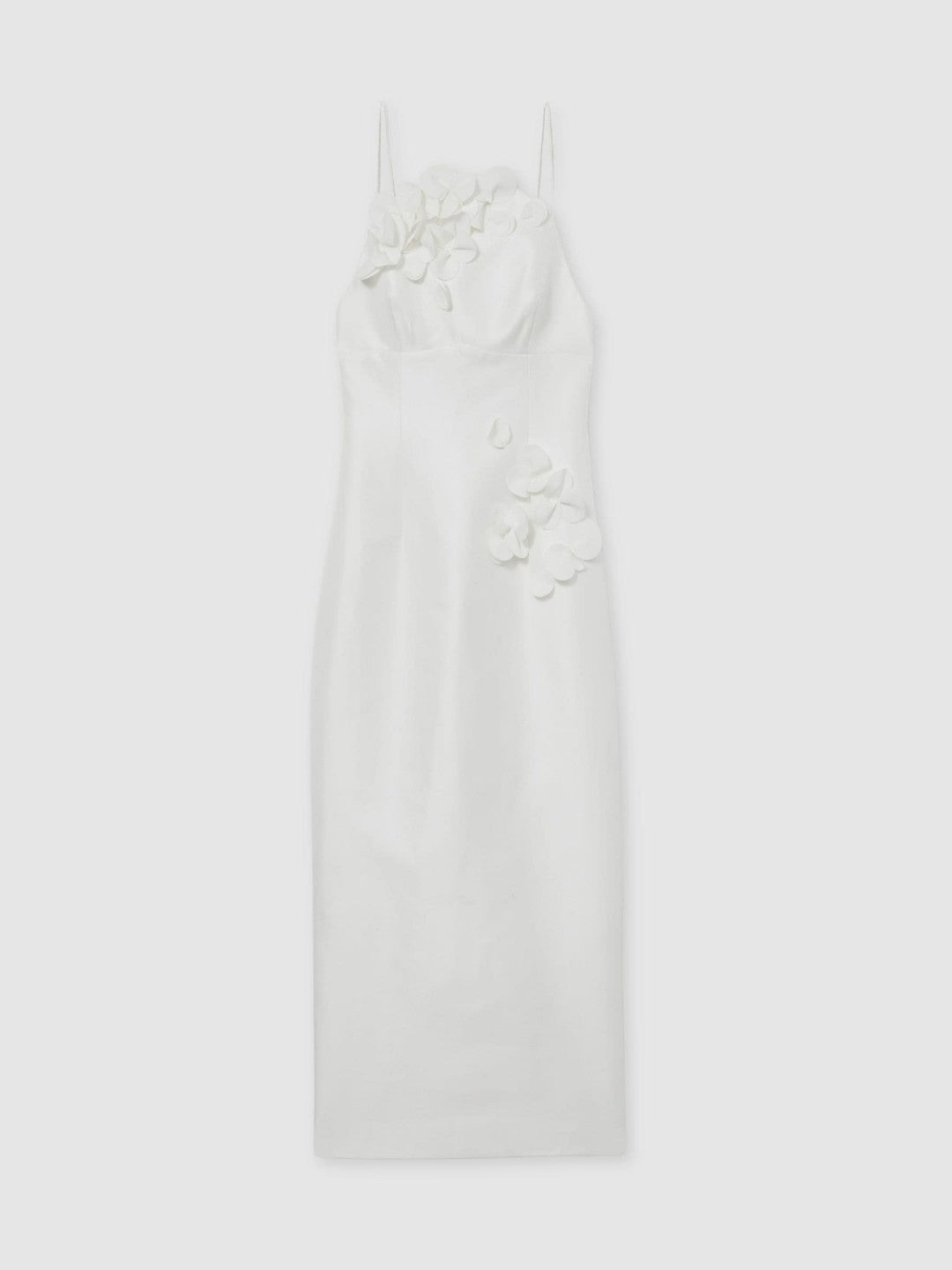 Acler Ivory Petal Detail Fitted Midi Dress Ivory | Women