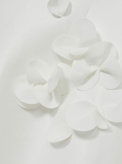 Acler Ivory Petal Detail Fitted Midi Dress Ivory | Women