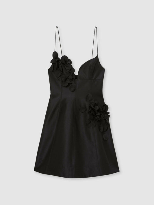 Acler Petal Detail Fitted Mini Black Dress Black | Women