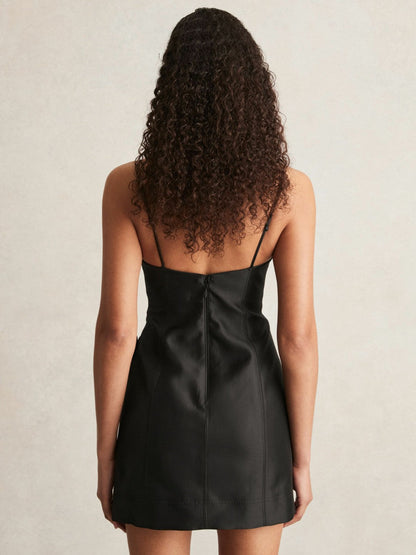 Acler Petal Detail Fitted Mini Black Dress Black | Women