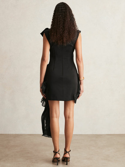 Acler Layered Ruffle Mini Black Dress Black | Women