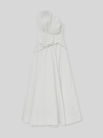 Acler Ivory Plissé Fan Strapless Maxi Dress Ivory | Women