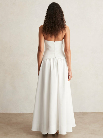 Acler Ivory Plissé Fan Strapless Maxi Dress Ivory | Women