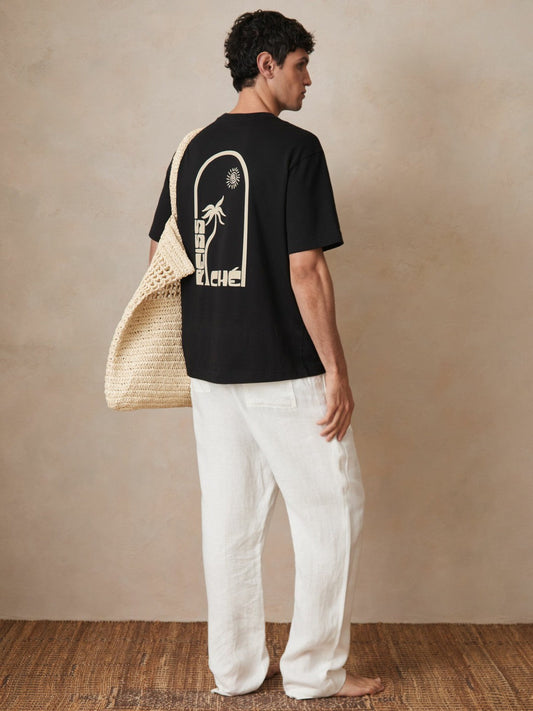 | Ché Cotton Palm-Print T-Shirt Black | Men