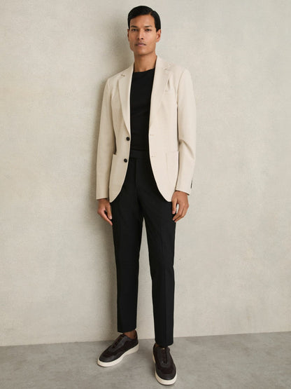 Slim-Fit Internal-Drawstring Trousers Black | Men