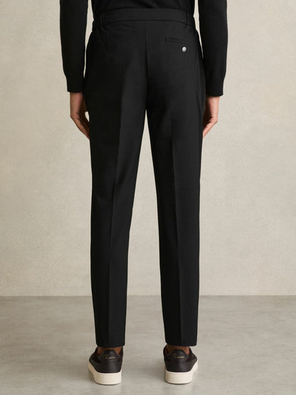 Slim-Fit Internal-Drawstring Trousers Black | Men
