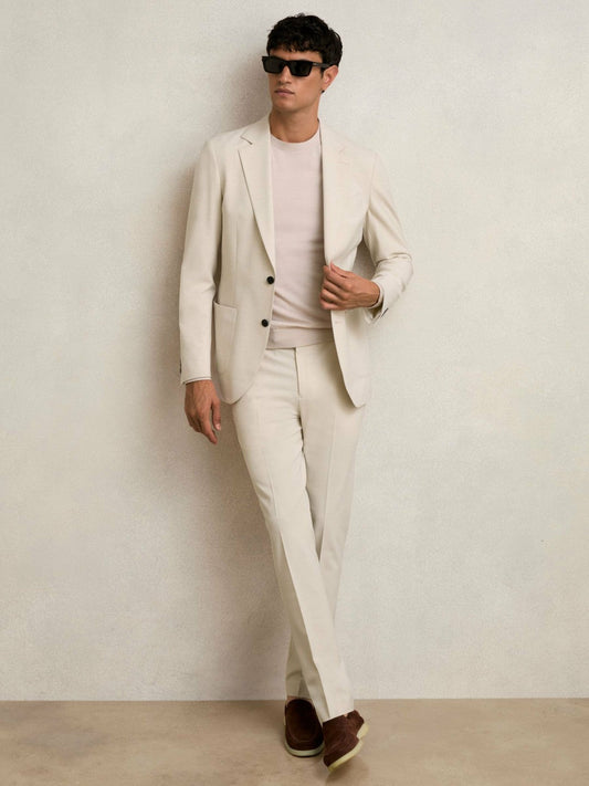 Slim-Fit Internal-Drawstring Trousers Stone | Men