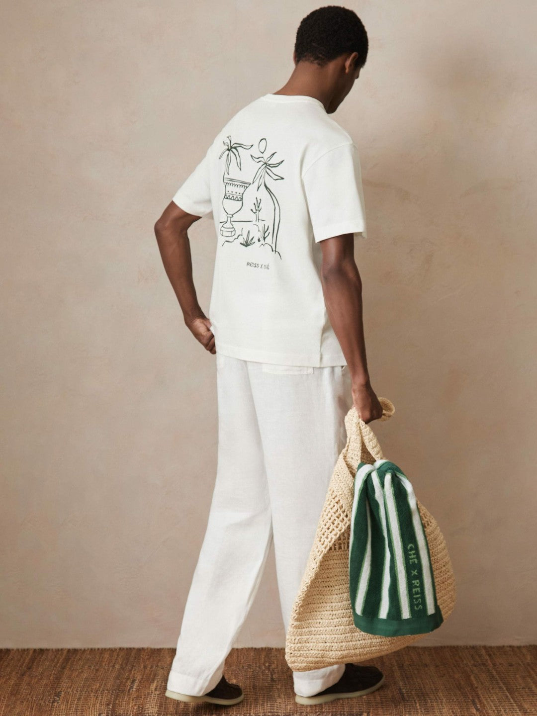 | Ché Cotton Palm-Tree T-Shirt White | Men