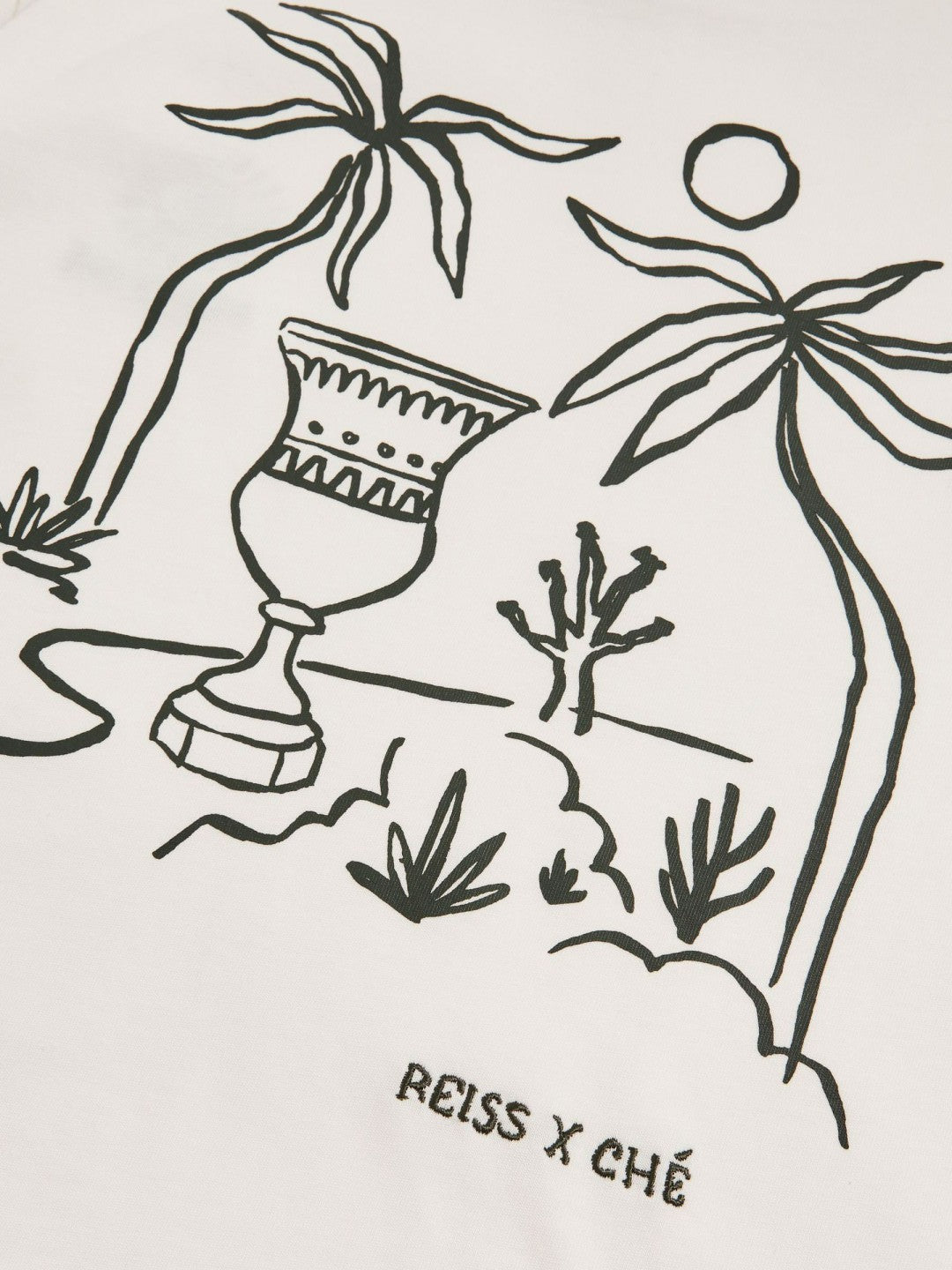 | Ché Cotton Palm-Tree T-Shirt White | Men