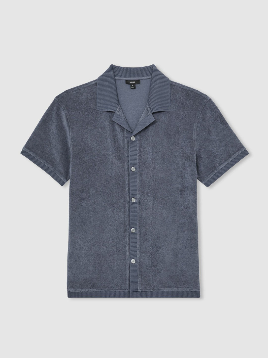 Cotton Blend Towelling Shirt Airforce Blue | Men