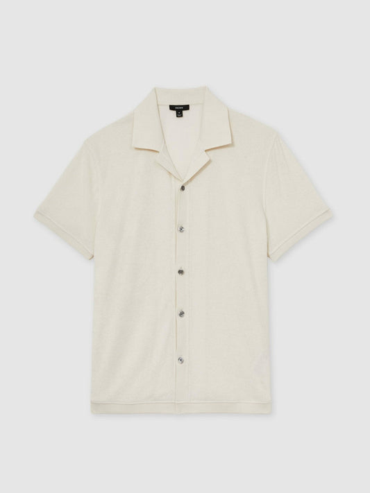 Cotton Blend Towelling Shirt White | Men