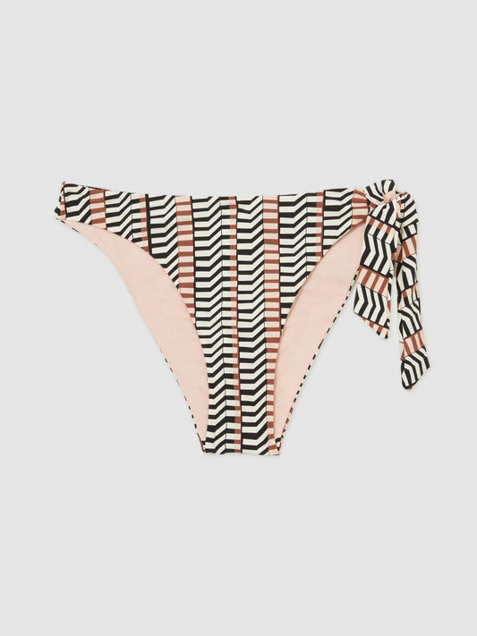 Chevron-Stripe Bikini Bottoms Black/Brown | Women