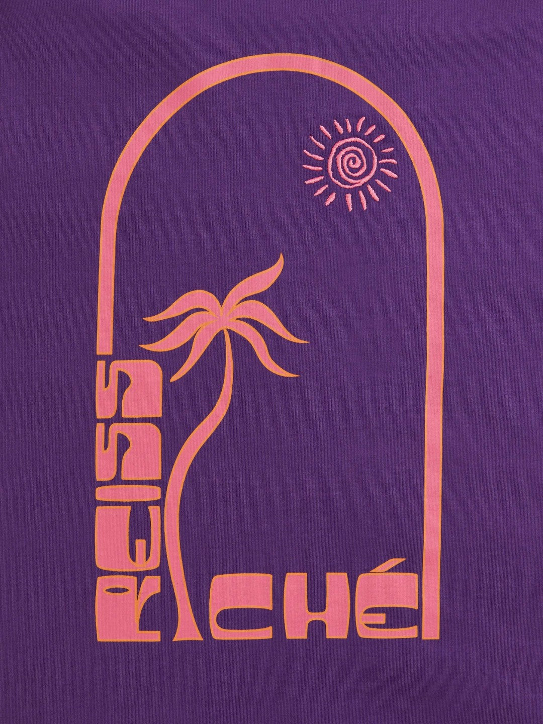 | Ché Cotton Palm-Print T-Shirt Purple | Men