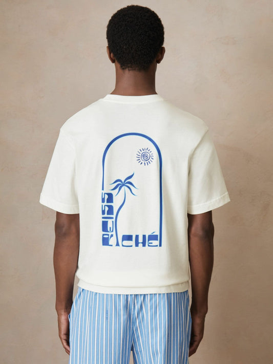 | Ché Cotton Palm-Print T-Shirt White | Men