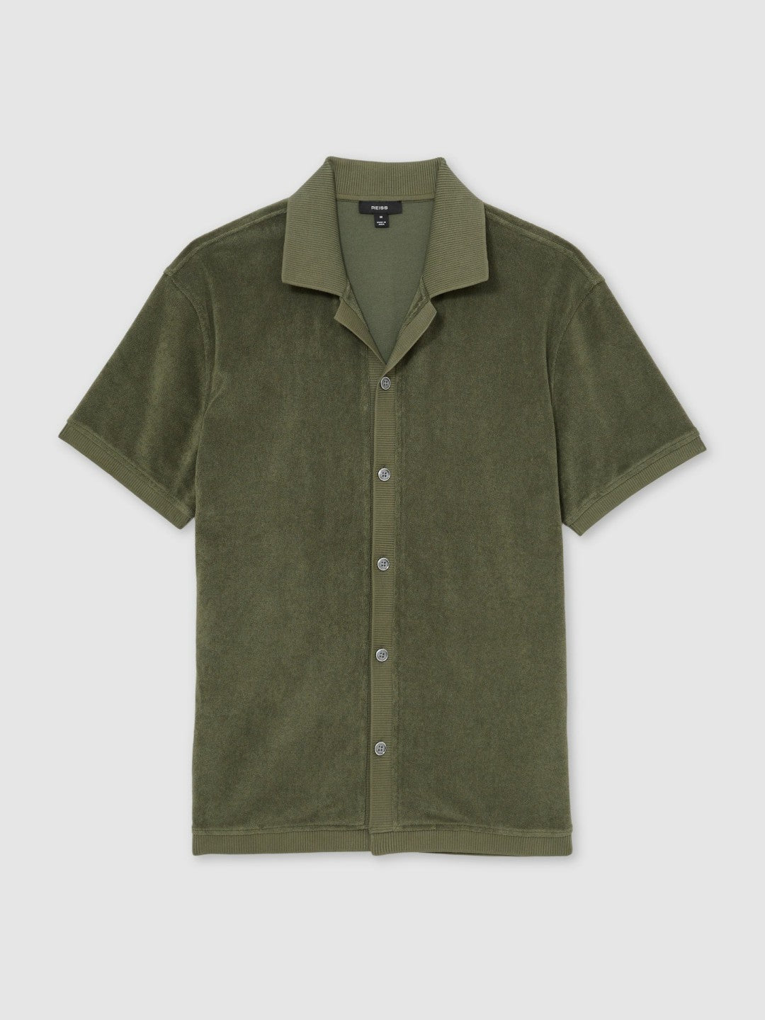 Cotton Blend Towelling Shirt Green | Men