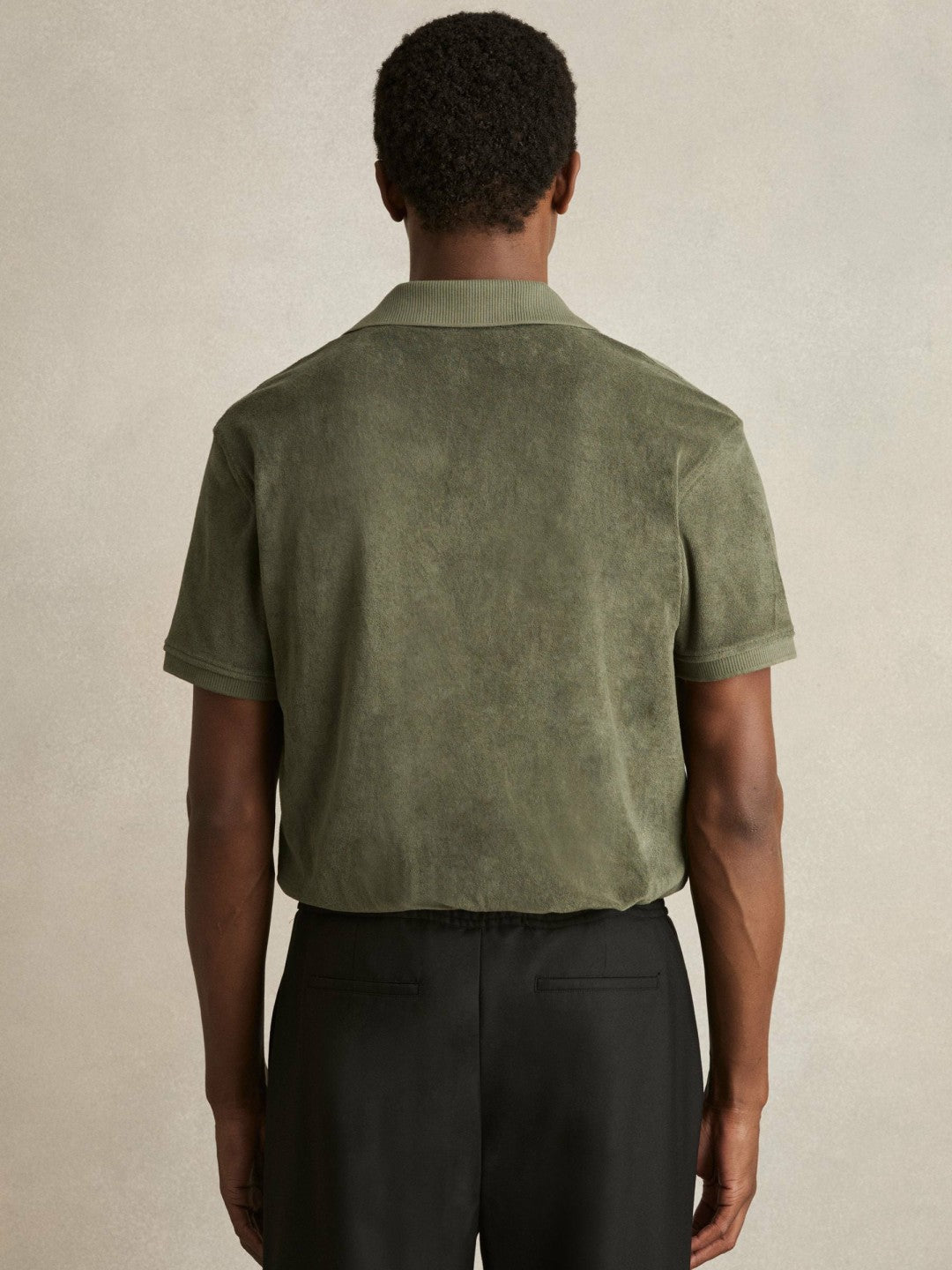 Cotton Blend Towelling Shirt Green | Men