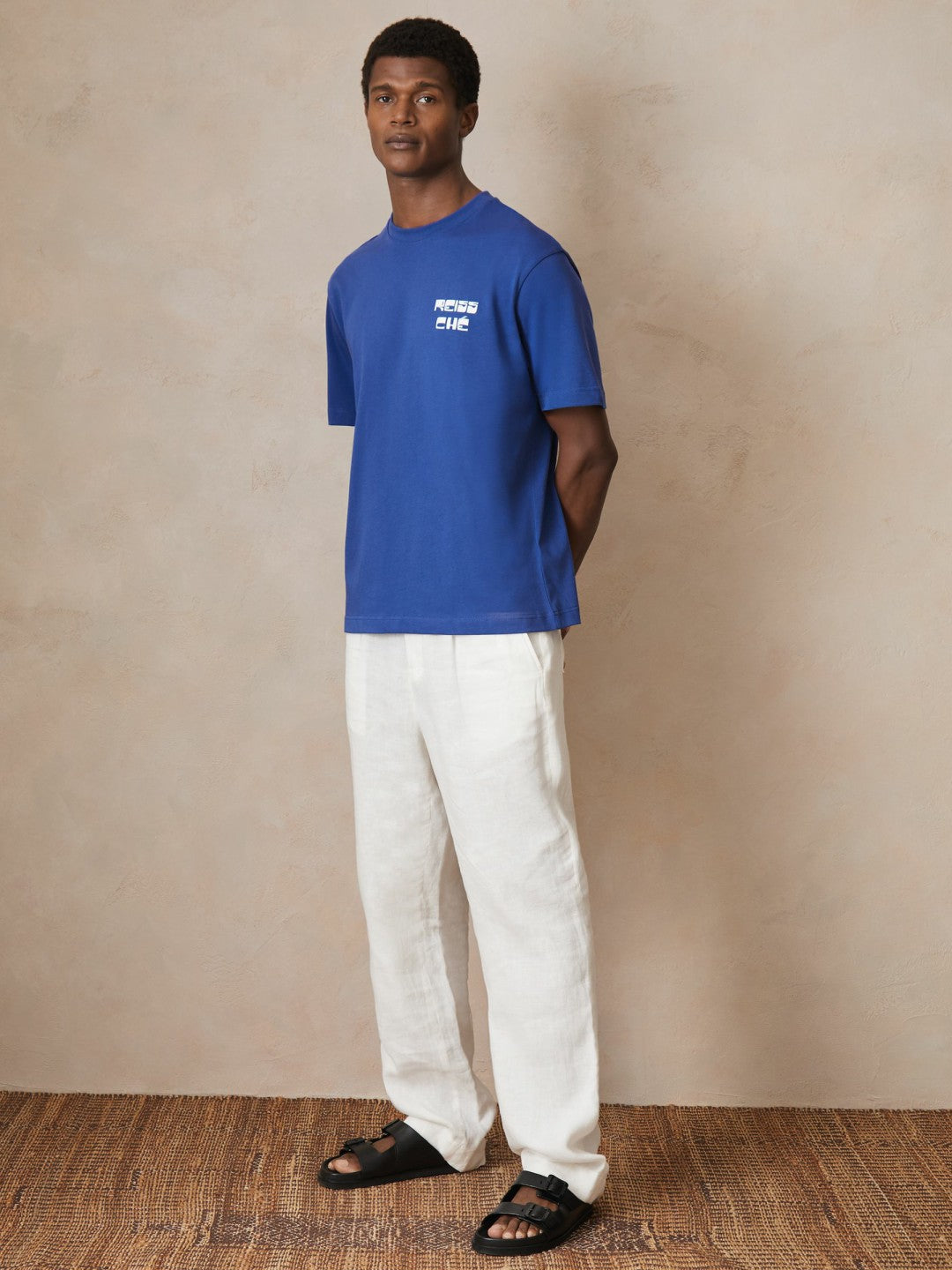 | Ché Cotton Palm-Print T-Shirt Blue | Men