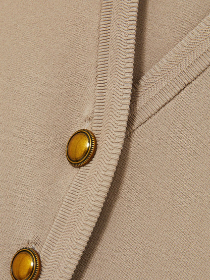 Knitted Button Through Vest Neutral | Women