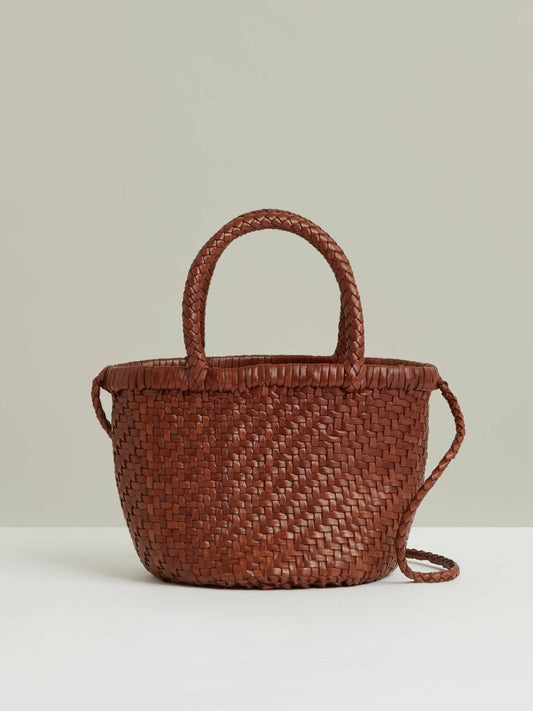 Leather Woven Mini Tote Bag Tan | Women