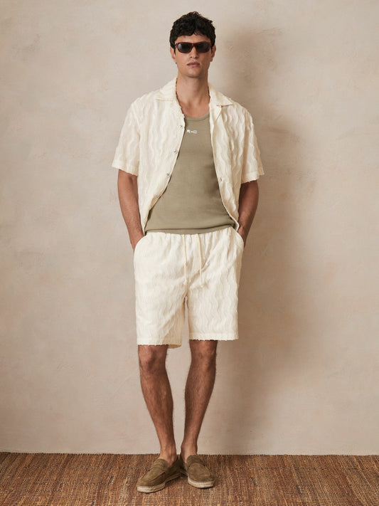 | Ché Fringed-Wave Shorts Off White | Men