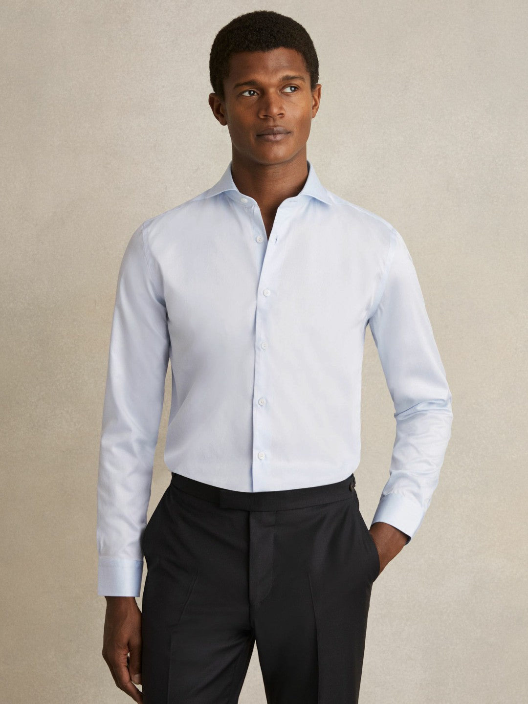 Slim Fit Slim-Fit Cotton Double-Cuff Shirt Soft Blue | Men