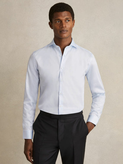 Slim Fit Slim-Fit Cotton Double-Cuff Shirt Soft Blue | Men