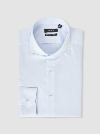 Slim Fit Slim-Fit Cotton Double-Cuff Shirt Soft Blue | Men
