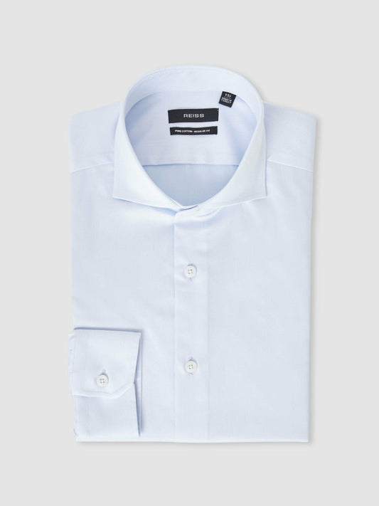 Slim Fit Slim-Fit Cotton Double-Cuff Shirt Soft Blue | Men