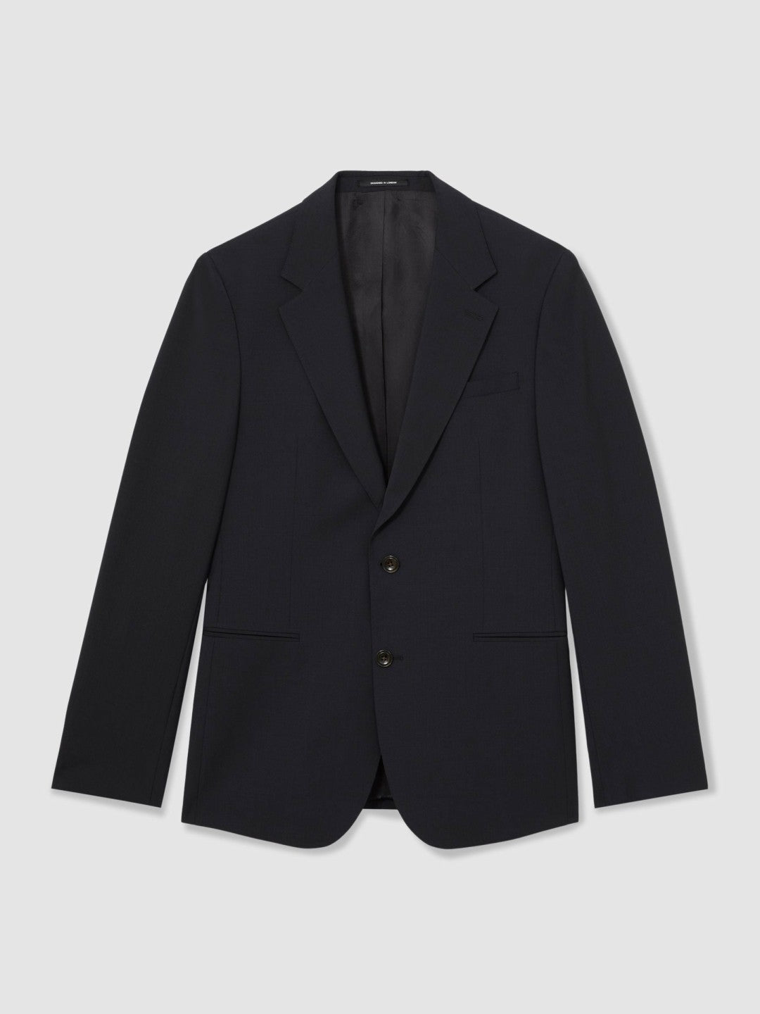 Wool-Blend Single-Breasted Suit Blazer Slim-Fit Navy | Men