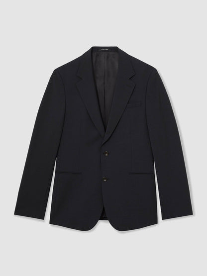 Wool-Blend Single-Breasted Suit Blazer Slim-Fit Navy | Men