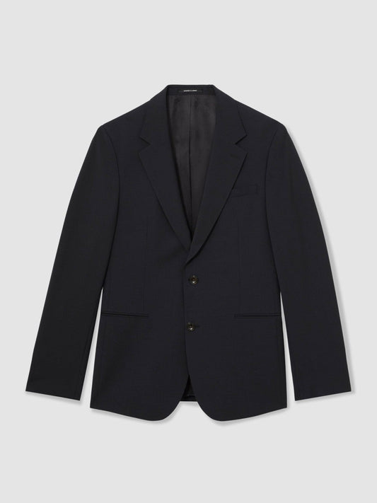 Wool-Blend Single-Breasted Suit Blazer Slim-Fit Navy | Men