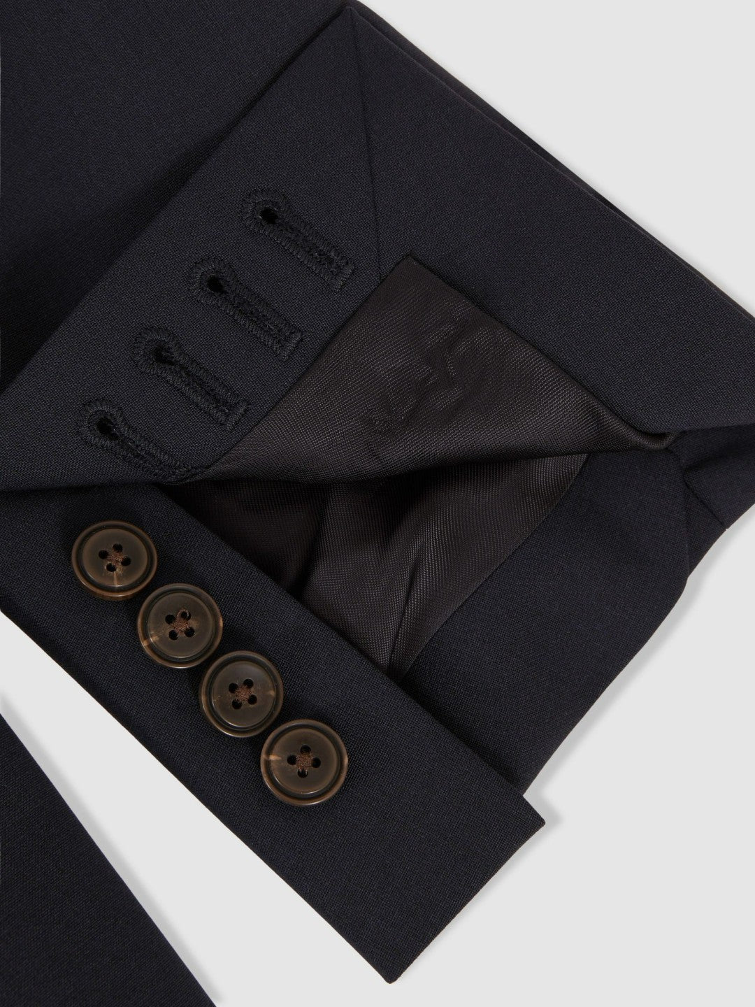 Wool-Blend Single-Breasted Suit Blazer Slim-Fit Navy | Men