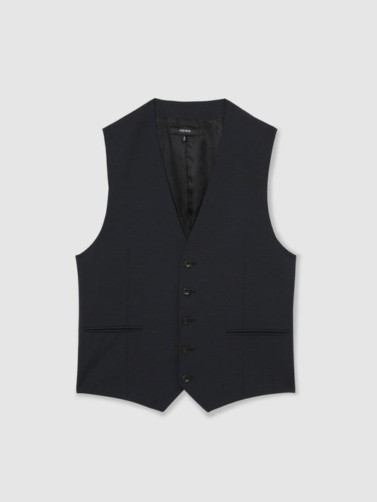 Wool-Blend Slim-Fit Waistcoat Navy | Men