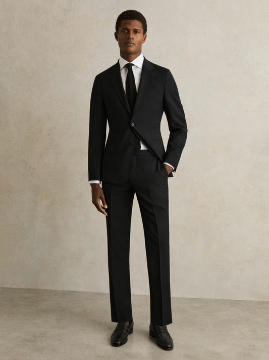 Slim-Fit Wool-Blend Suit Trousers Black | Men