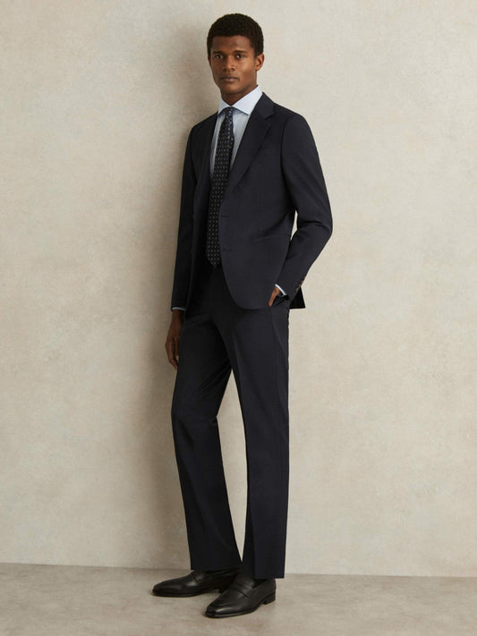 Slim-Fit Wool-Blend Suit Trousers Navy | Men