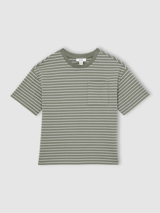 3-9 yrs Cotton-Blend Stripe T-Shirt Sage/White | Children & Baby