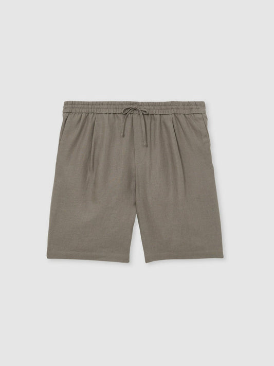 Linen Drawstring Shorts Mushroom Brown | Men