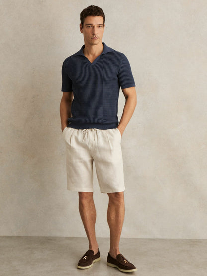 Linen Drawstring Shorts Stone | Men