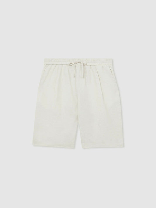 Linen Drawstring Shorts Stone | Men