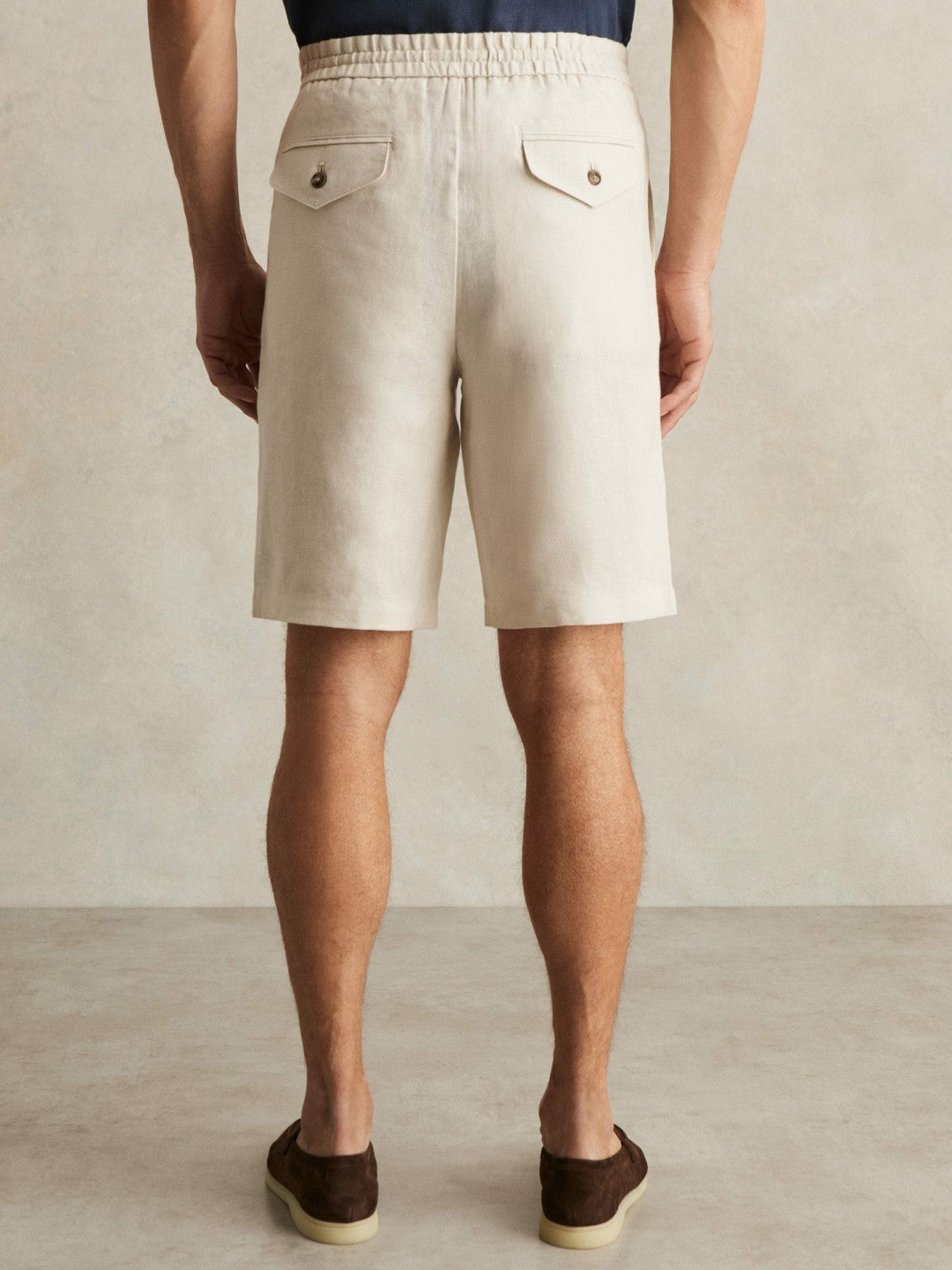 Linen Drawstring Shorts Stone | Men