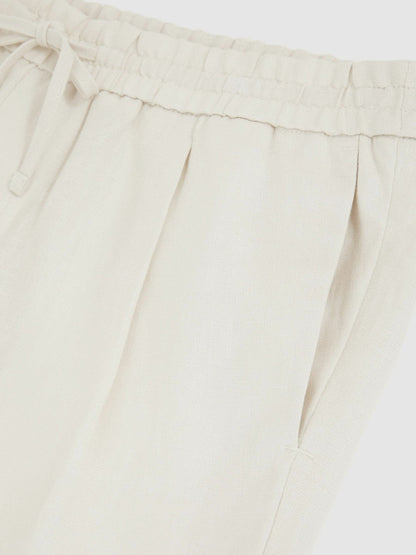 Linen Drawstring Shorts Stone | Men