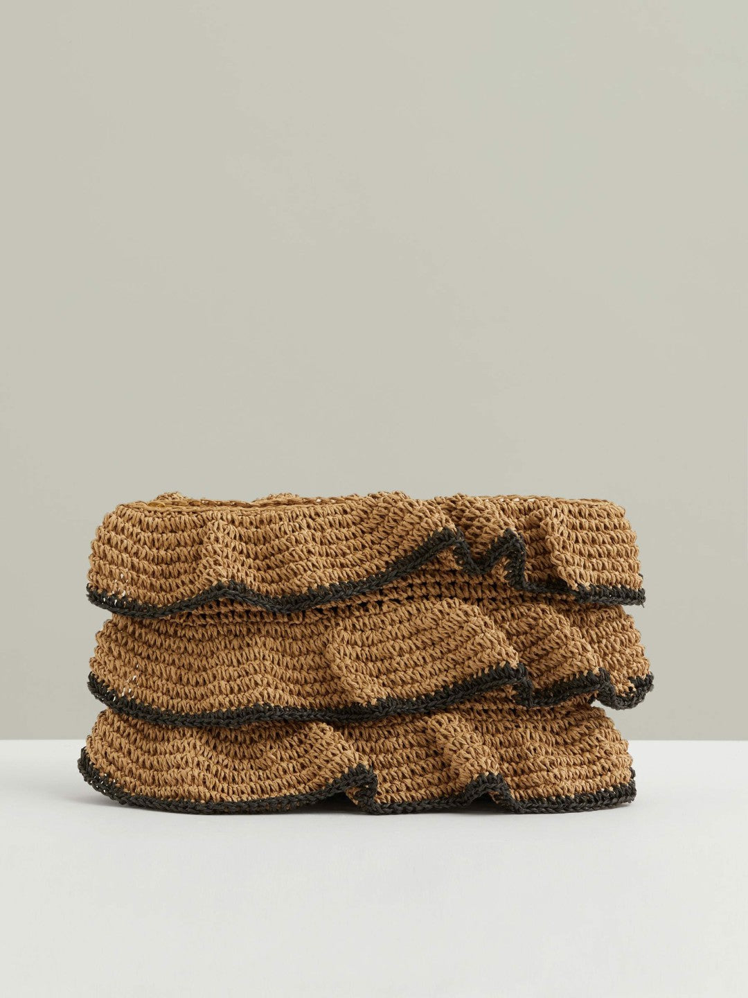 Raffia Ruffle Clutch Bag Natural | Women