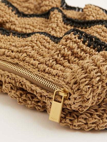 Raffia Ruffle Clutch Bag Natural | Women