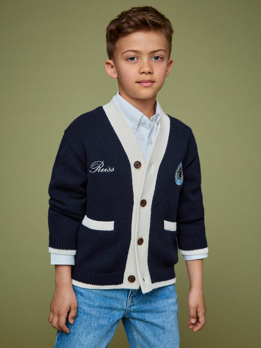 3-9 yrs SmileyWorld Logo Cardigan Unisex Fit Off White | Children & Baby