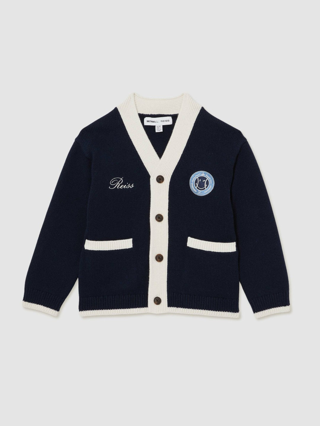 3-9 yrs SmileyWorld Logo Cardigan Unisex Fit Off White | Children & Baby