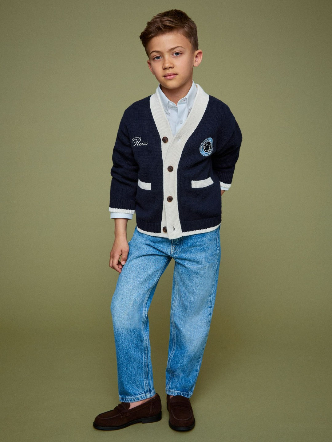3-9 yrs SmileyWorld Logo Cardigan Unisex Fit Off White | Children & Baby