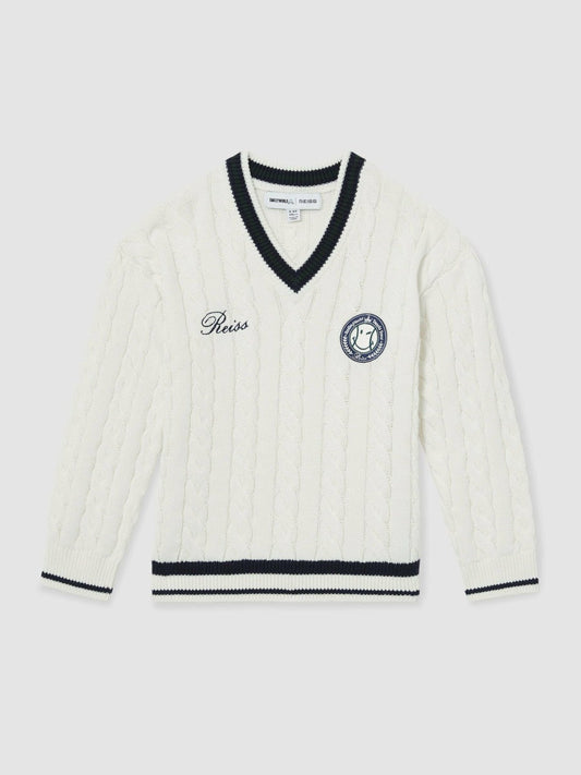 13-14 yrs SmileyWorld Cable-Knit Jumper Unisex Fit Off White | Children & Baby