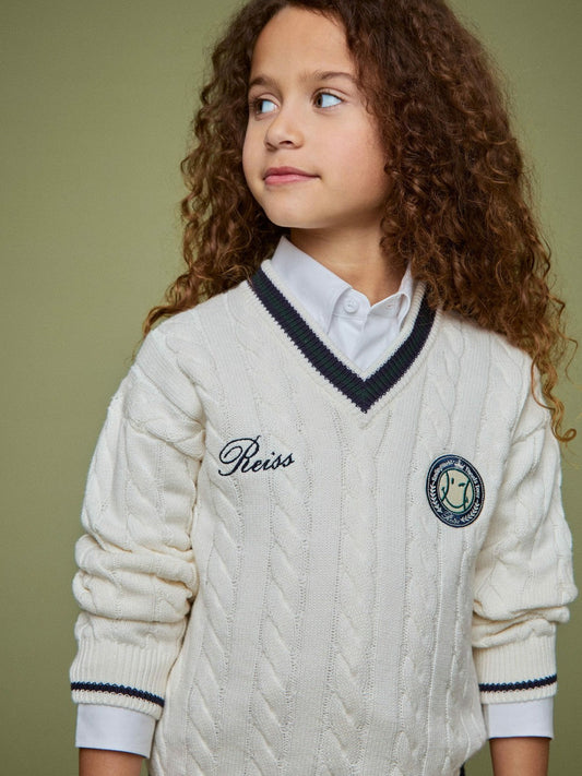 13-14 yrs SmileyWorld Cable-Knit Jumper Unisex Fit Off White | Children & Baby