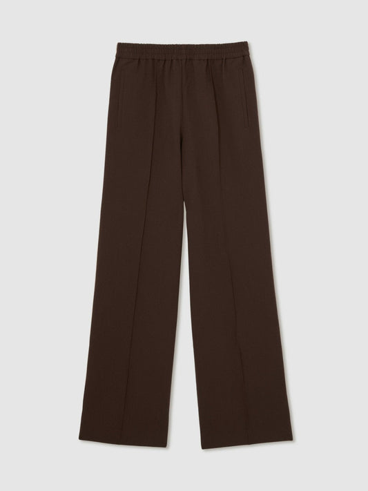 Petite Side-Stripe Wide-Leg Trousers Chocolate Brown | Women